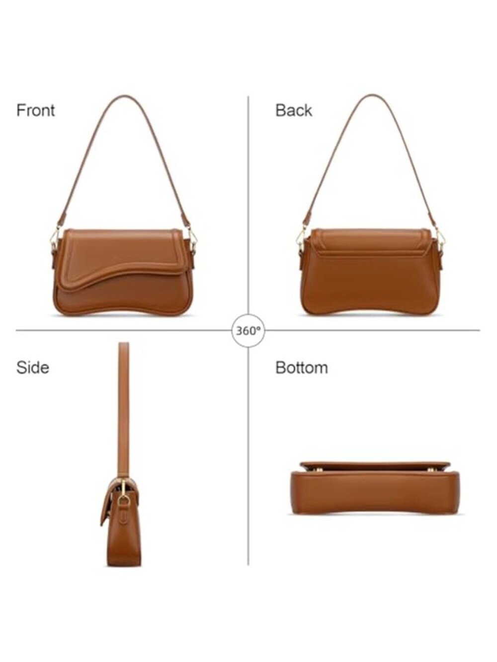 Small Hobo Shoulder Bag for Women | Cute Mini Vegan Leather Clutch Purse - Picture 5 of 7